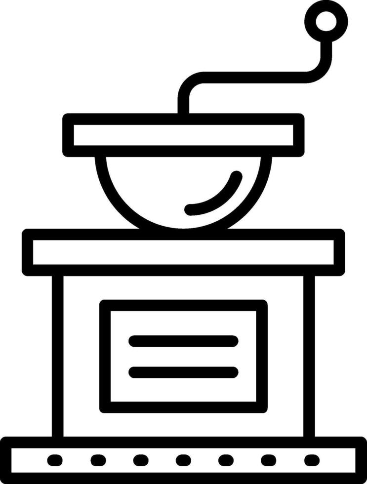 ícone de linha de moedor de café vetor