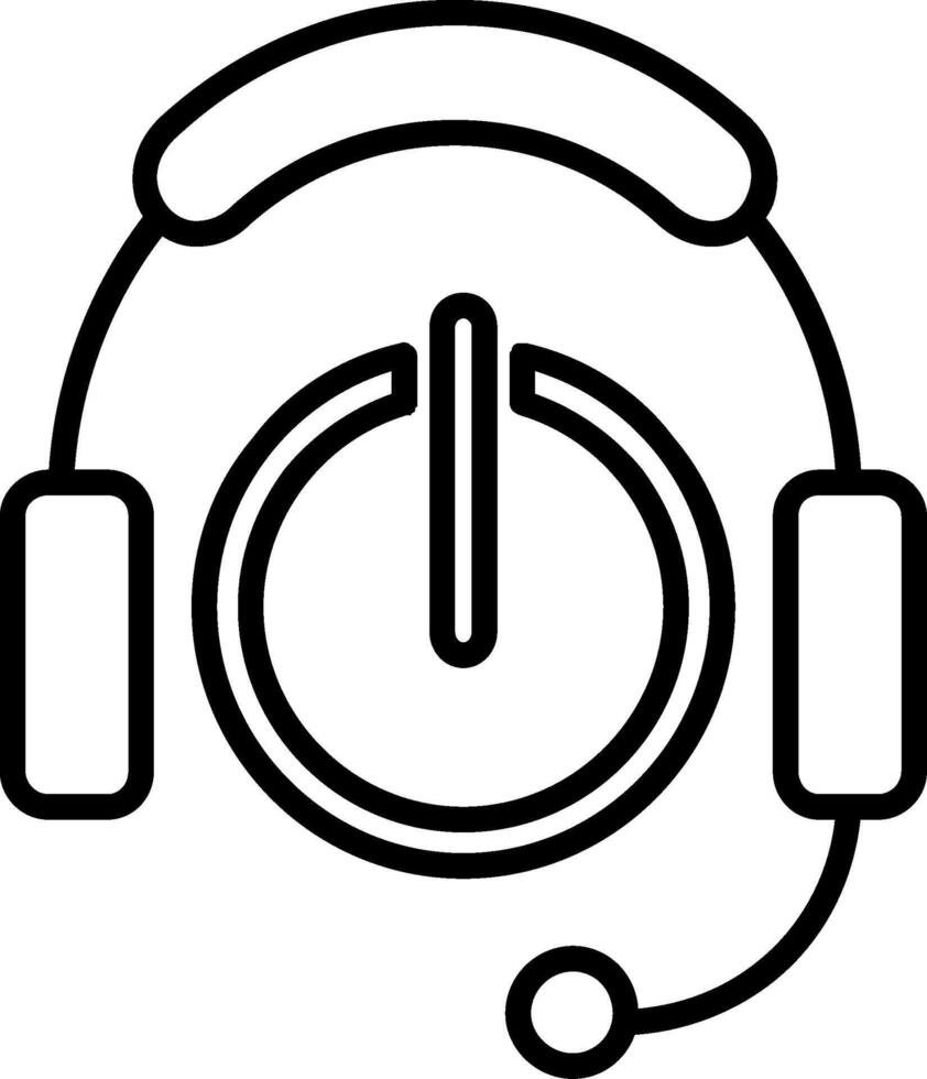 ícone de linha de fones de ouvido vetor