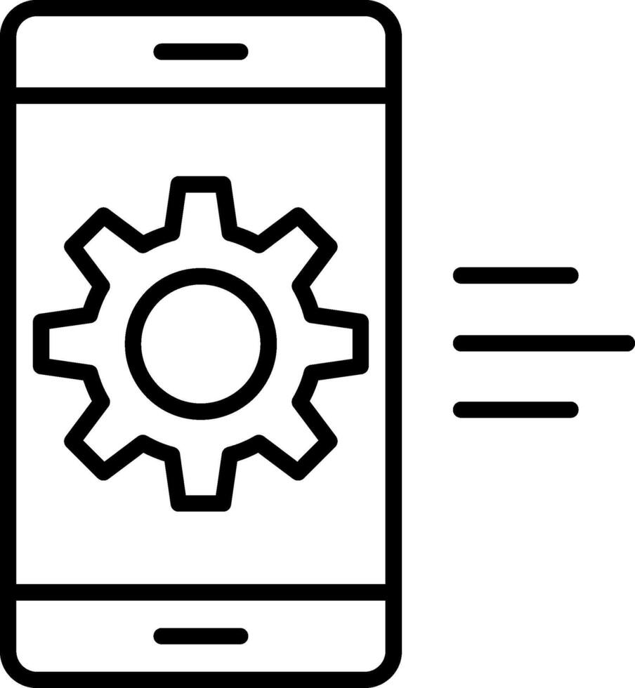 ícone de linha de desenvolvimento de aplicativos vetor