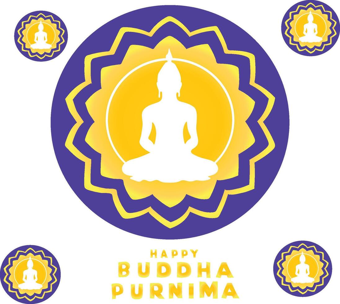 feliz Buda purnima budismo vetor