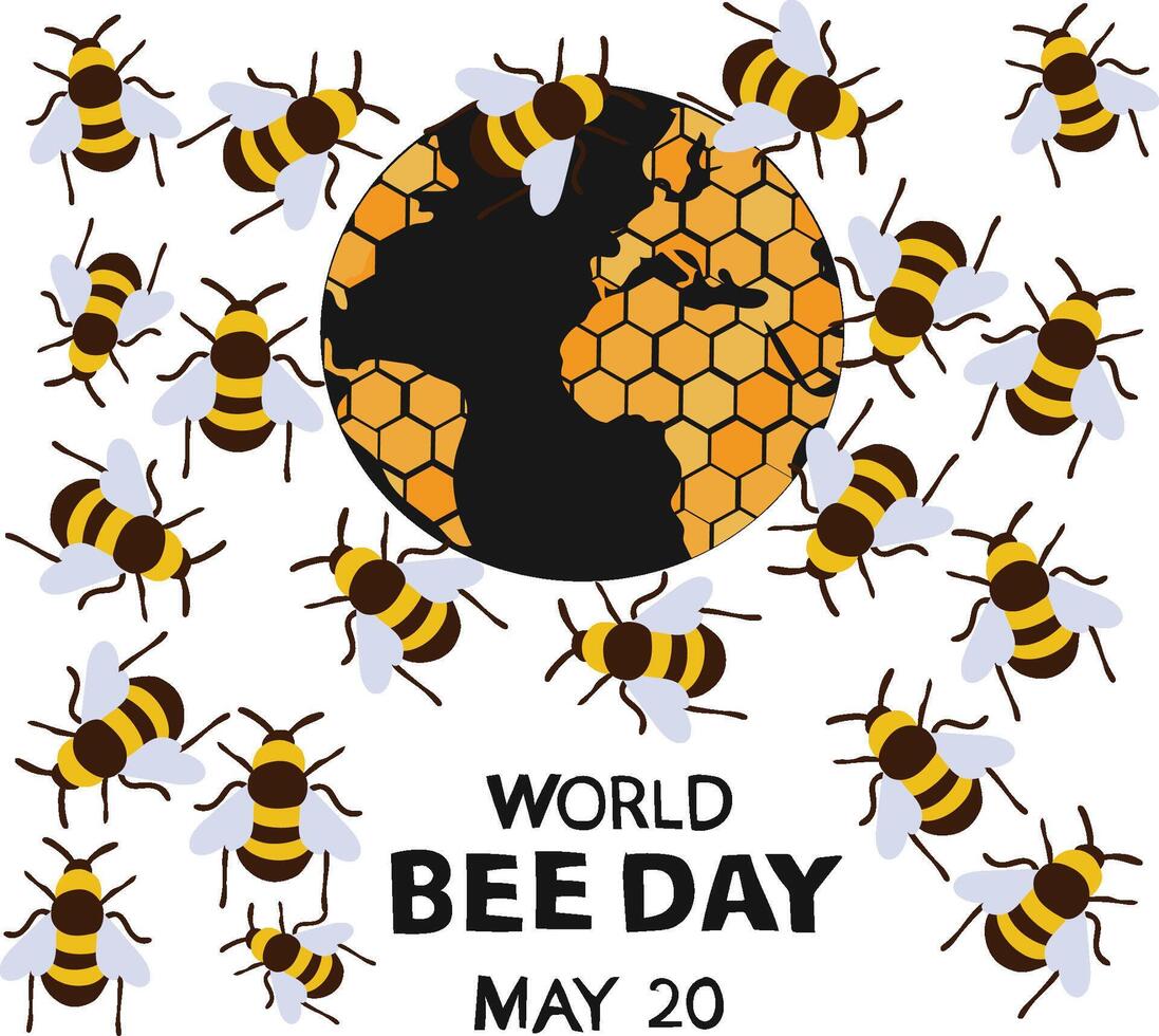 dia mundial da abelha vetor