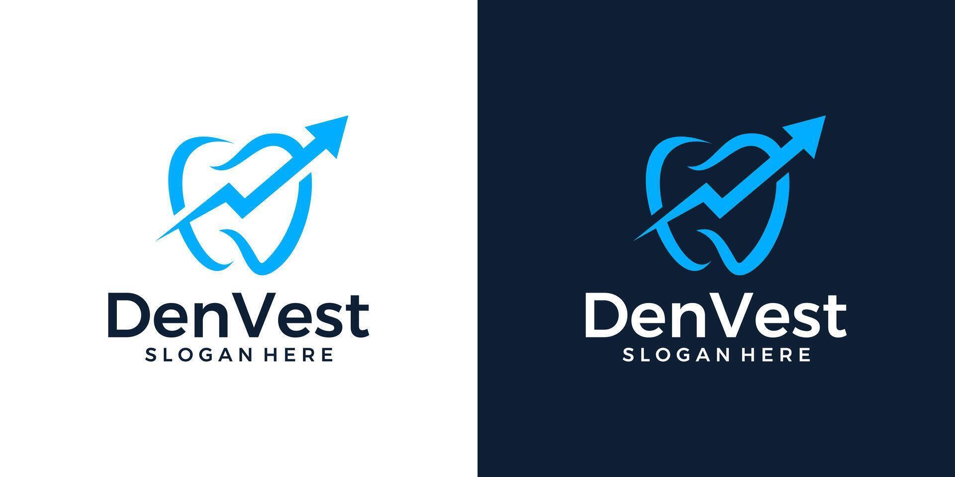 dental logotipo Projeto modelo com financeiro investimento analytics e marketing logotipo Projeto gráfico . símbolo, ícone, criativo. vetor