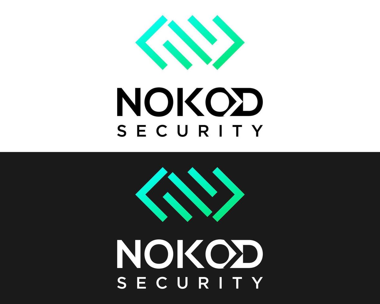 carta n monograma segurança tecnologia companhia logotipo Projeto. vetor