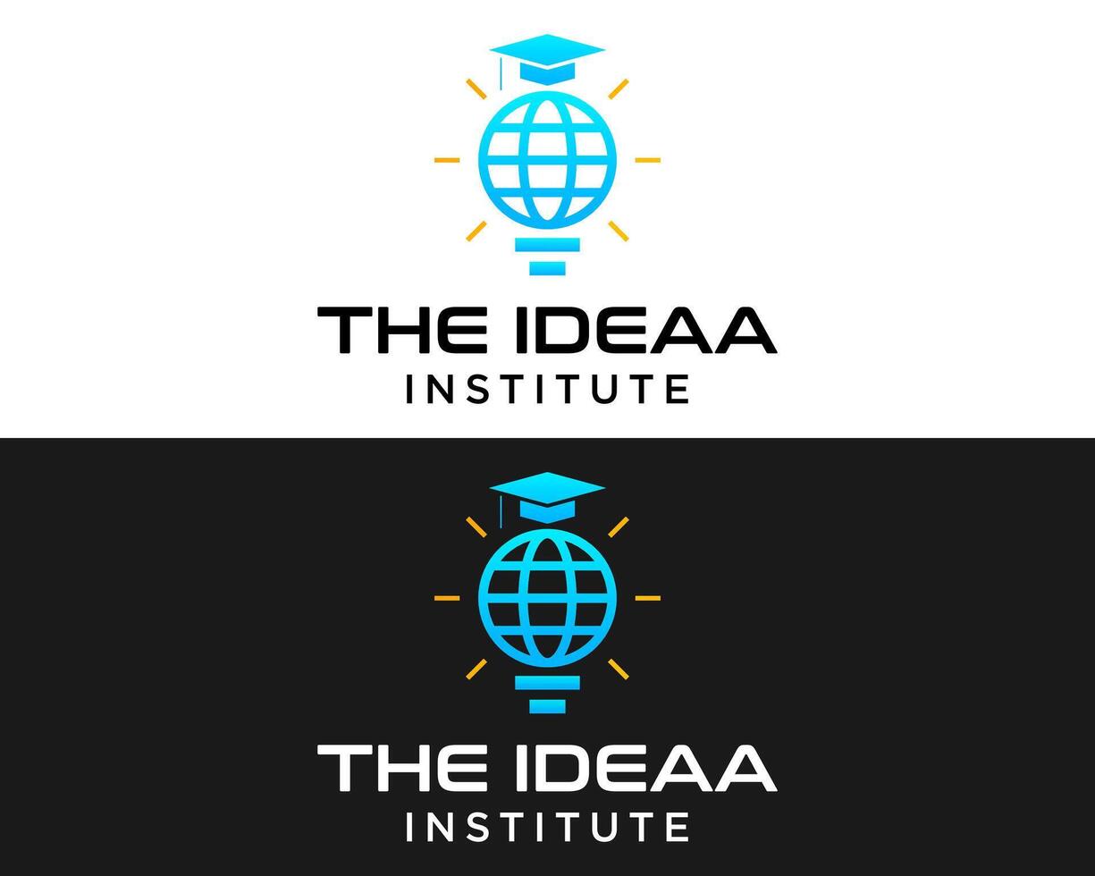 universidade Educação criativo Ideias inteligente luz lâmpada logotipo Projeto. vetor