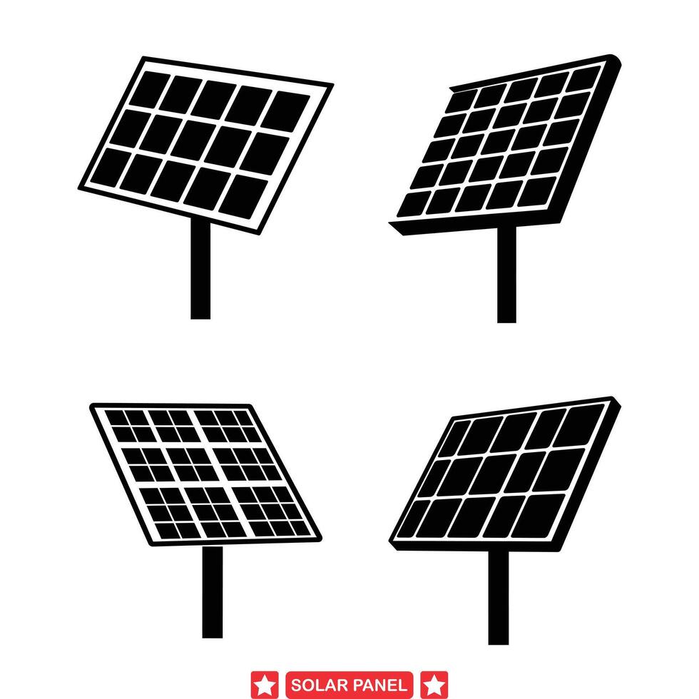 luz solar conversão matriz do solar painel silhuetas ideal para de Meio Ambiente consciência campanhas e energia conservação vetor