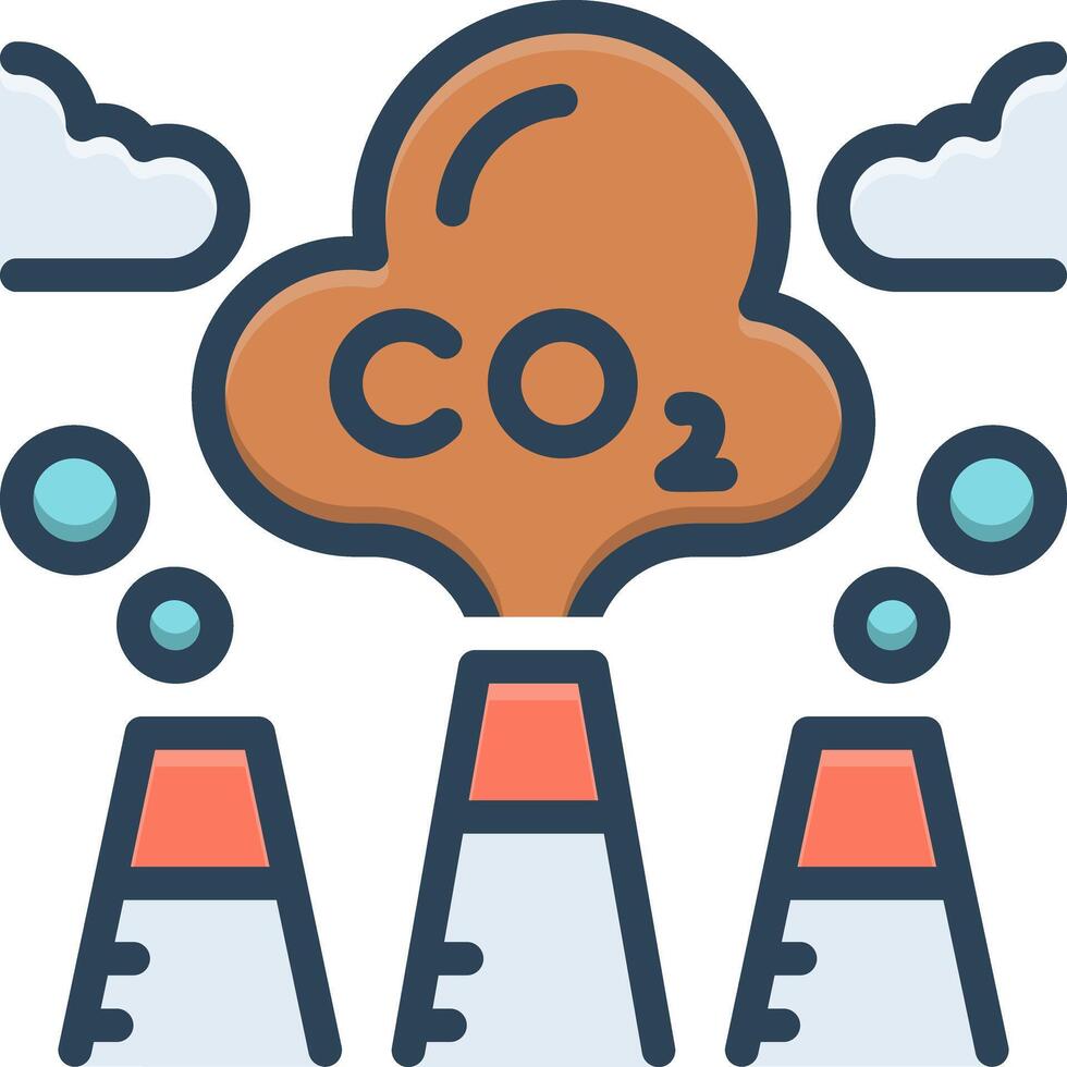 cor ícone para reduzir co2 vetor