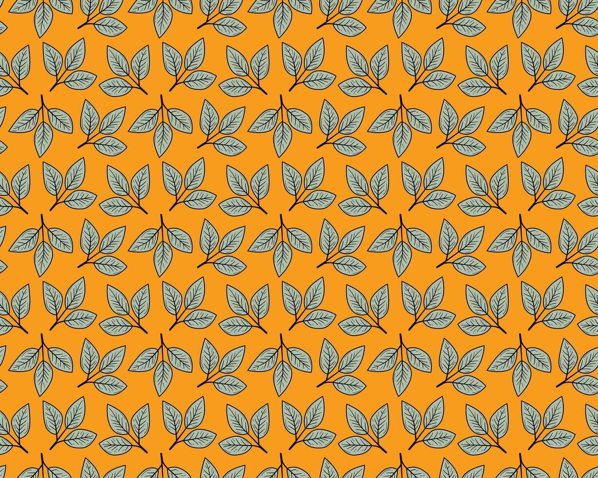 mão desenhado floral padronizar Projeto. simples enfeite com plantar e folha. vetor