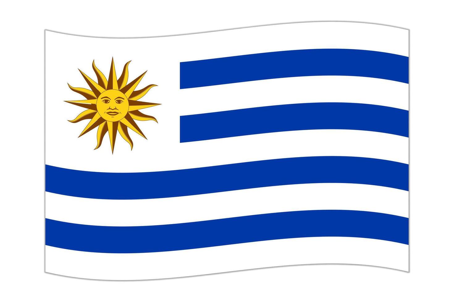 acenando bandeira do a país Uruguai. ilustração. vetor