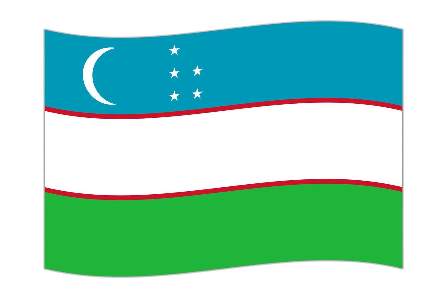 acenando bandeira do a país uzbequistão. ilustração. vetor