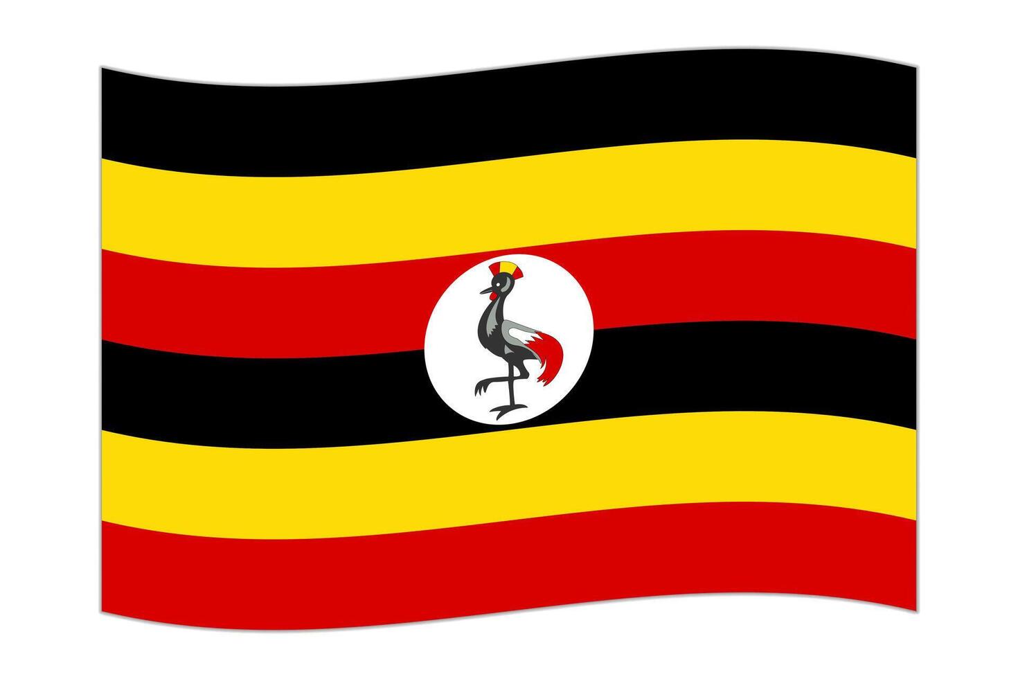 acenando bandeira do a país Uganda. ilustração. vetor