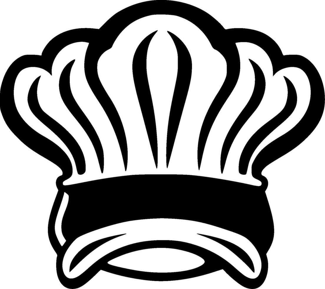 chefe de cozinha chapéu, minimalista e simples silhueta - ilustração vetor