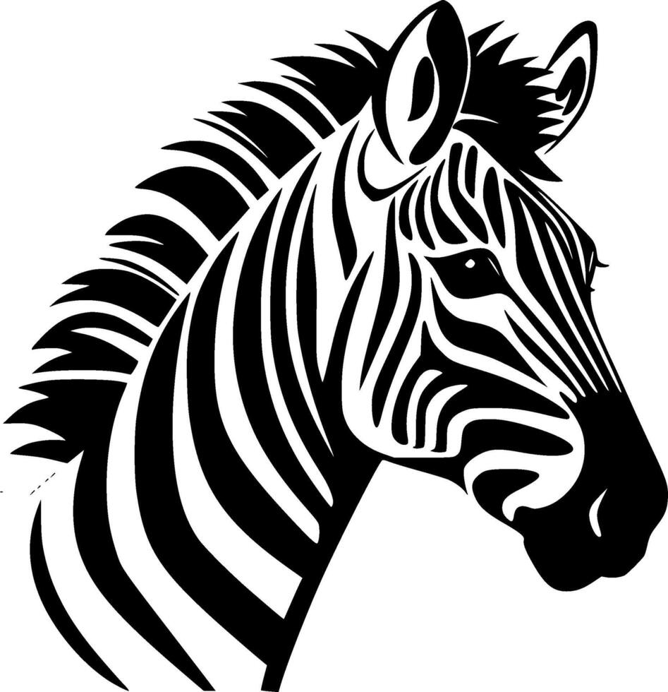 zebra, minimalista e simples silhueta - ilustração vetor