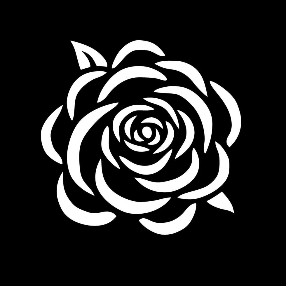 flor - Preto e branco isolado ícone - ilustração vetor