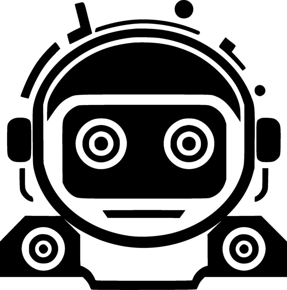 robô - minimalista e plano logotipo - ilustração vetor