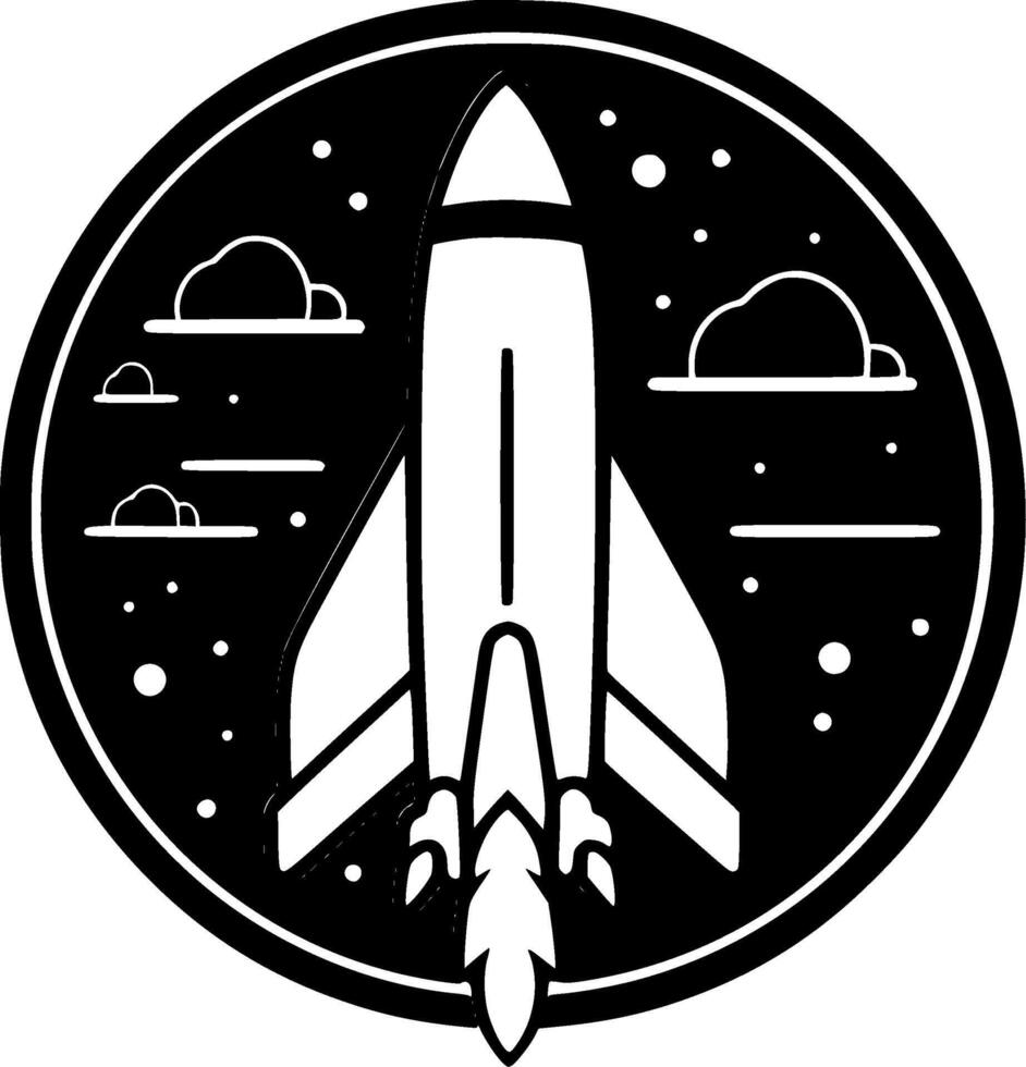 foguete - minimalista e plano logotipo - ilustração vetor