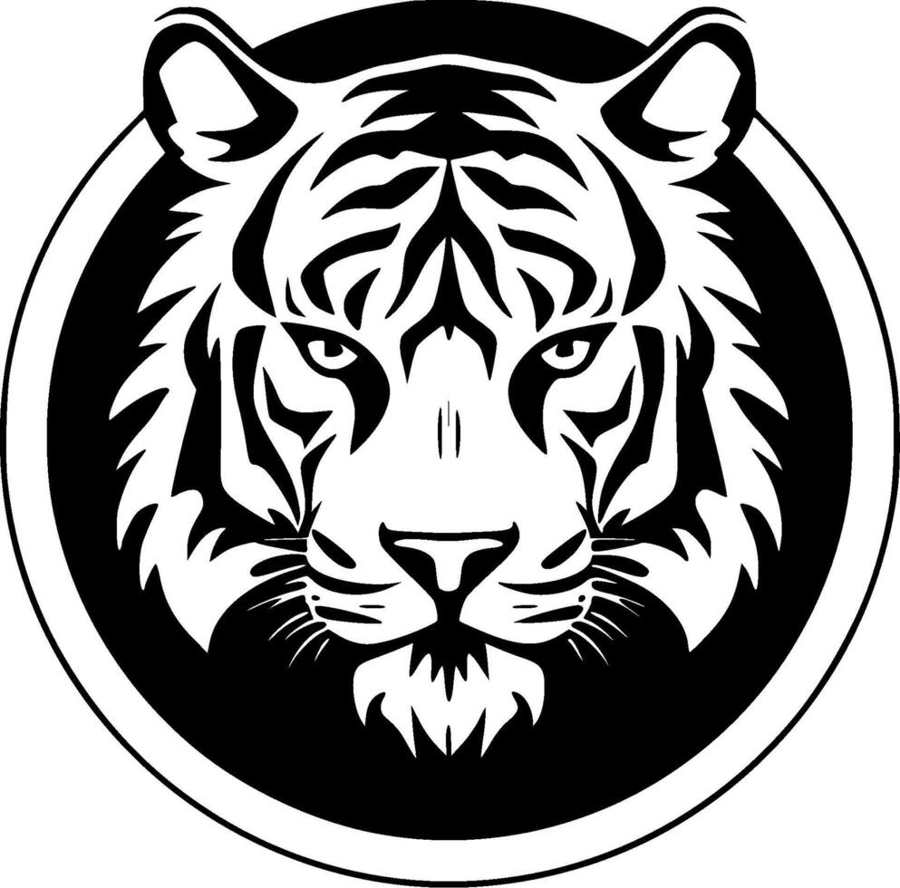 tigre, Preto e branco ilustração vetor