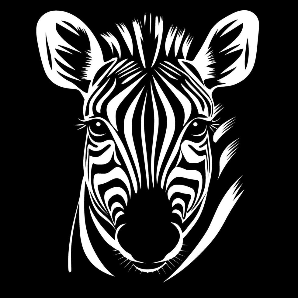 zebra bebê - minimalista e plano logotipo - ilustração vetor