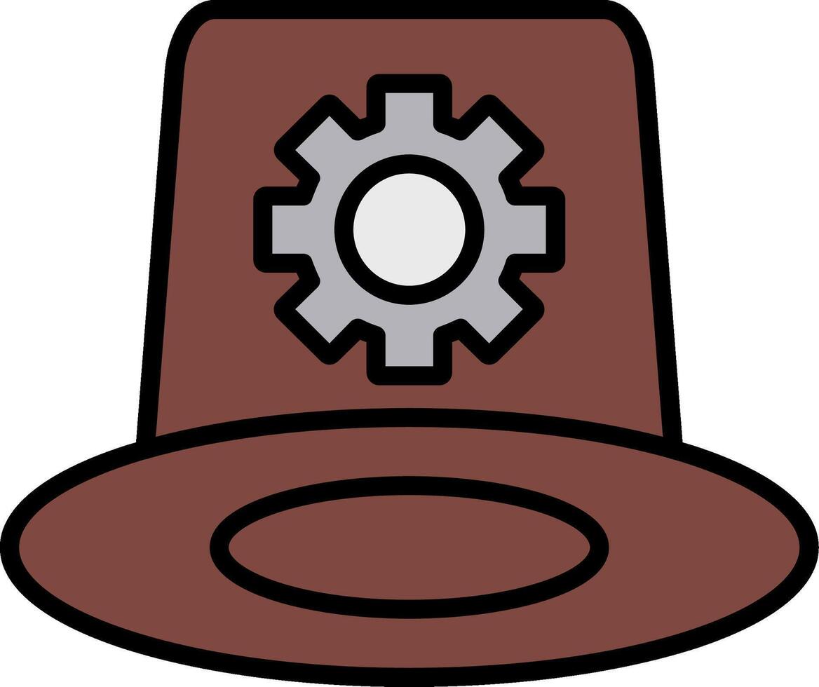 chapéu branco linha preenchidas ícone vetor