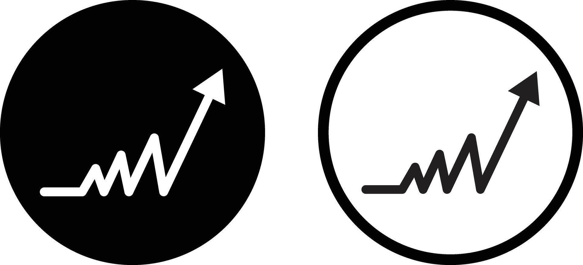seta indo acima ícone conjunto dentro dois estilos . crescendo o negócio seta ícone . vetor