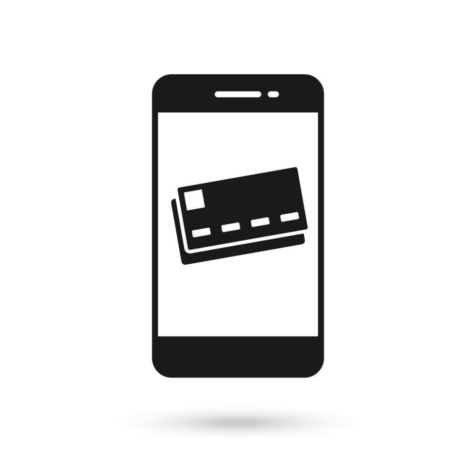 design plano de telefone móvel com sinal de cartão de crédito. vetor