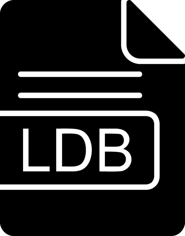 ldb Arquivo formato glifo ícone vetor