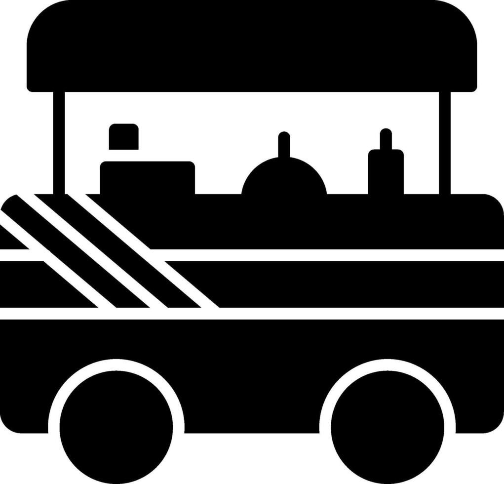 ícone de glifo de carrinho de comida vetor