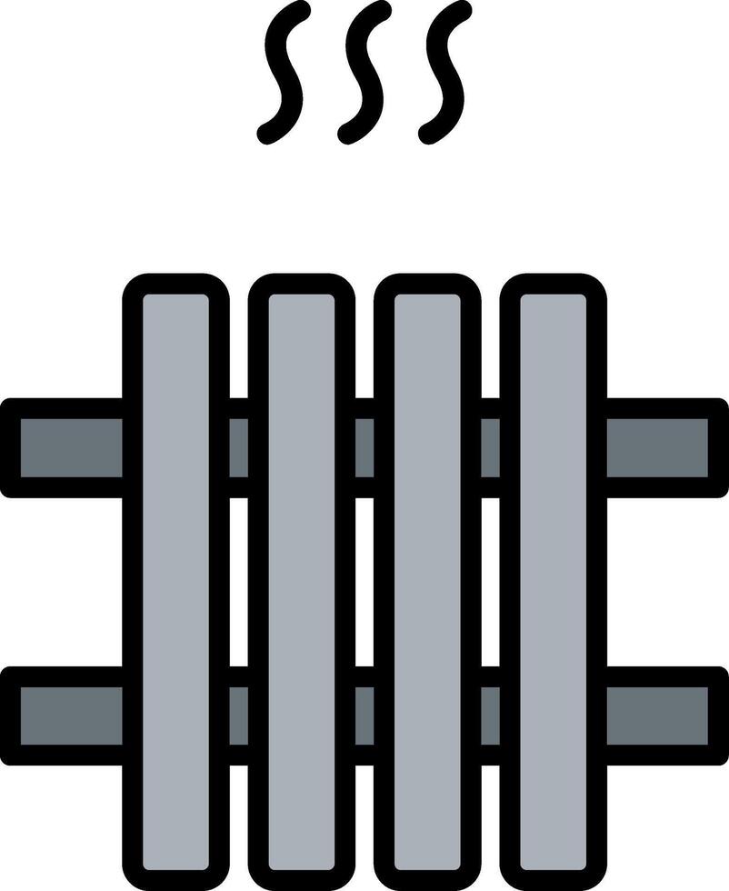 radiador linha preenchidas ícone vetor