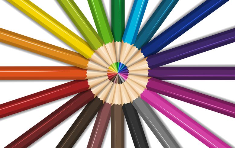 Cores diferentes para lápis de cor vetor