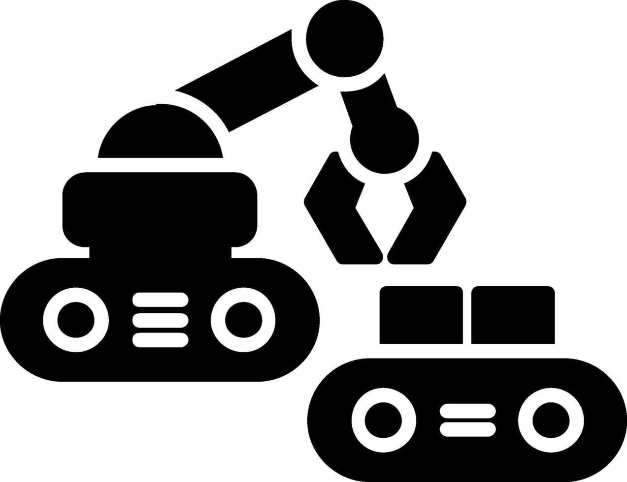 robótico produzir Ordenação glifo ícone vetor