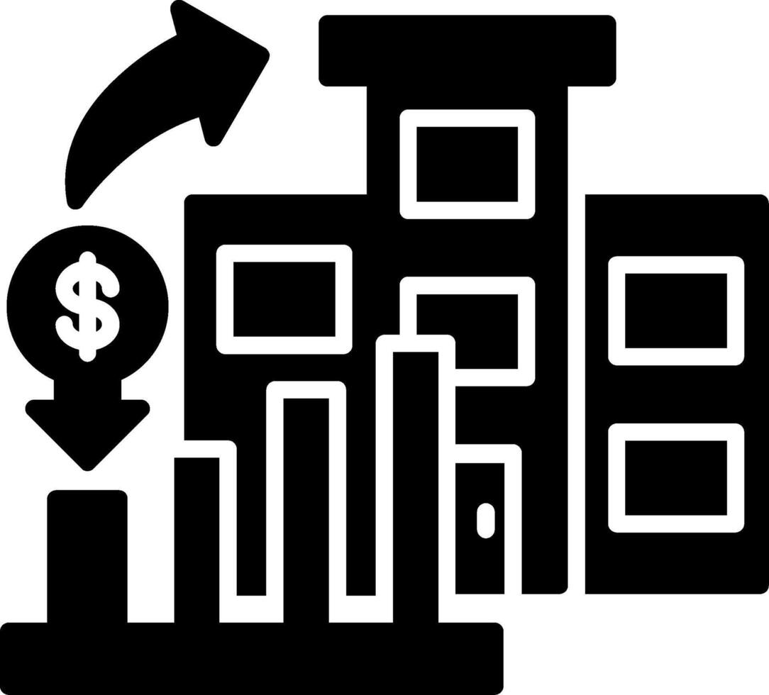 mercado investimento glifo ícone vetor