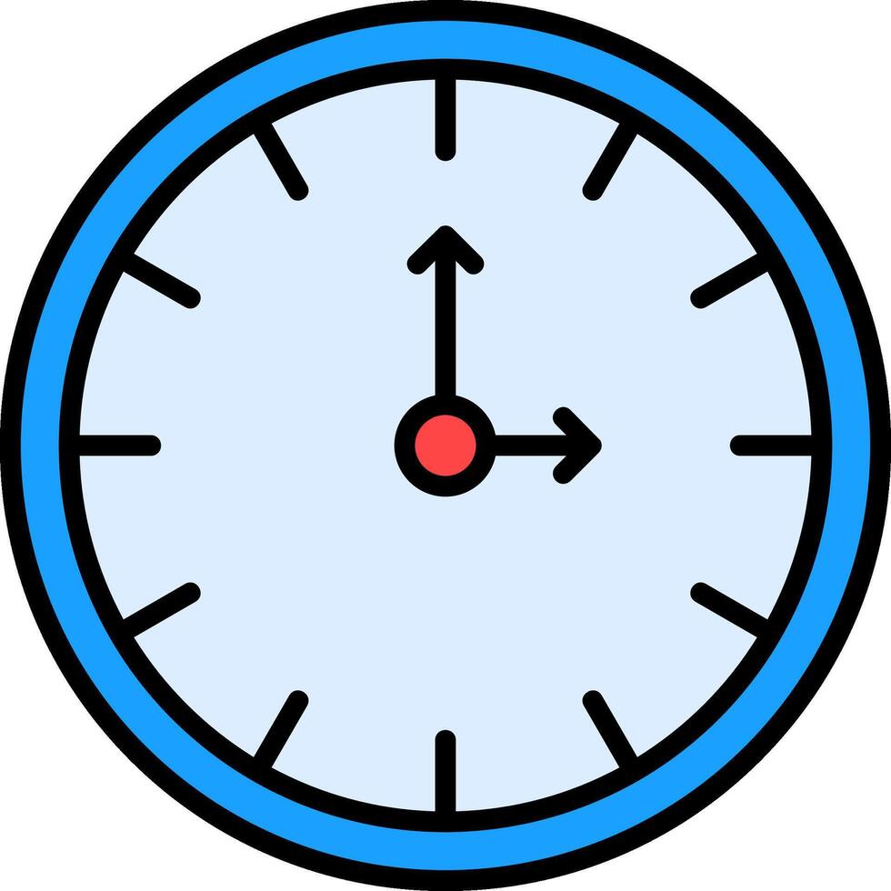 linha do relógio ícone preenchido vetor