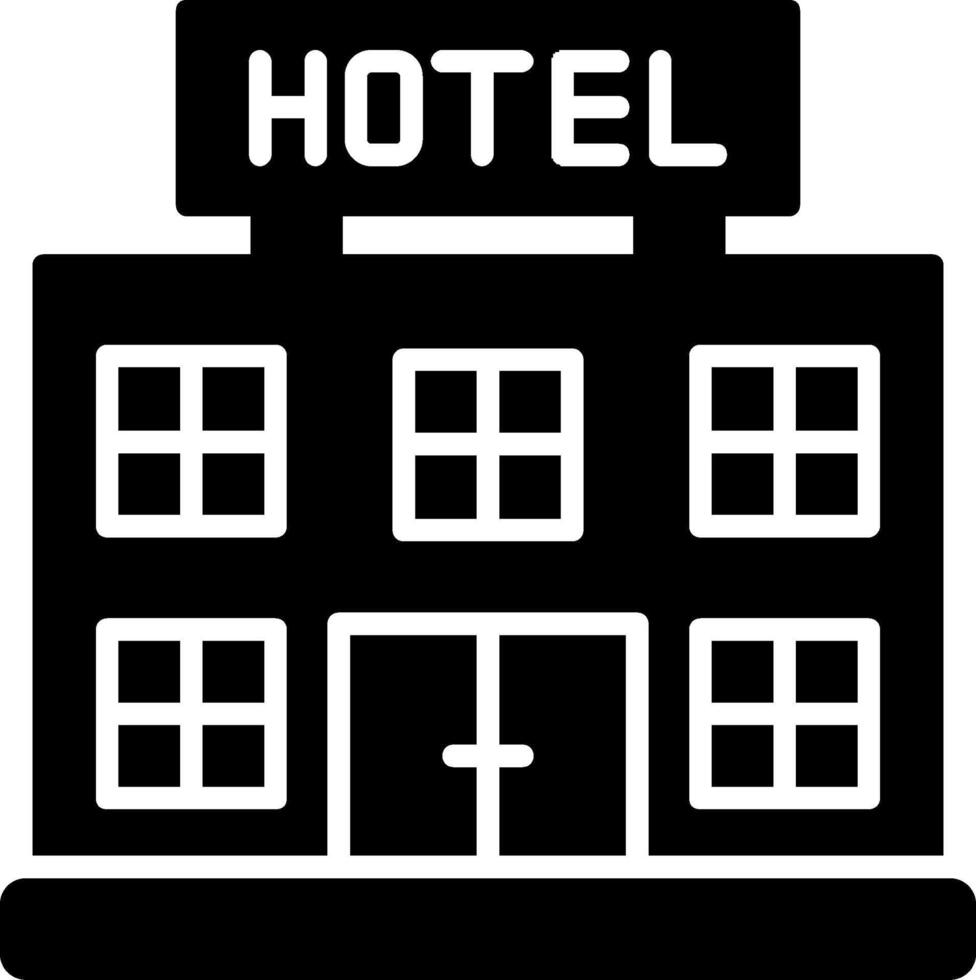 ícone de glifo de hotel vetor