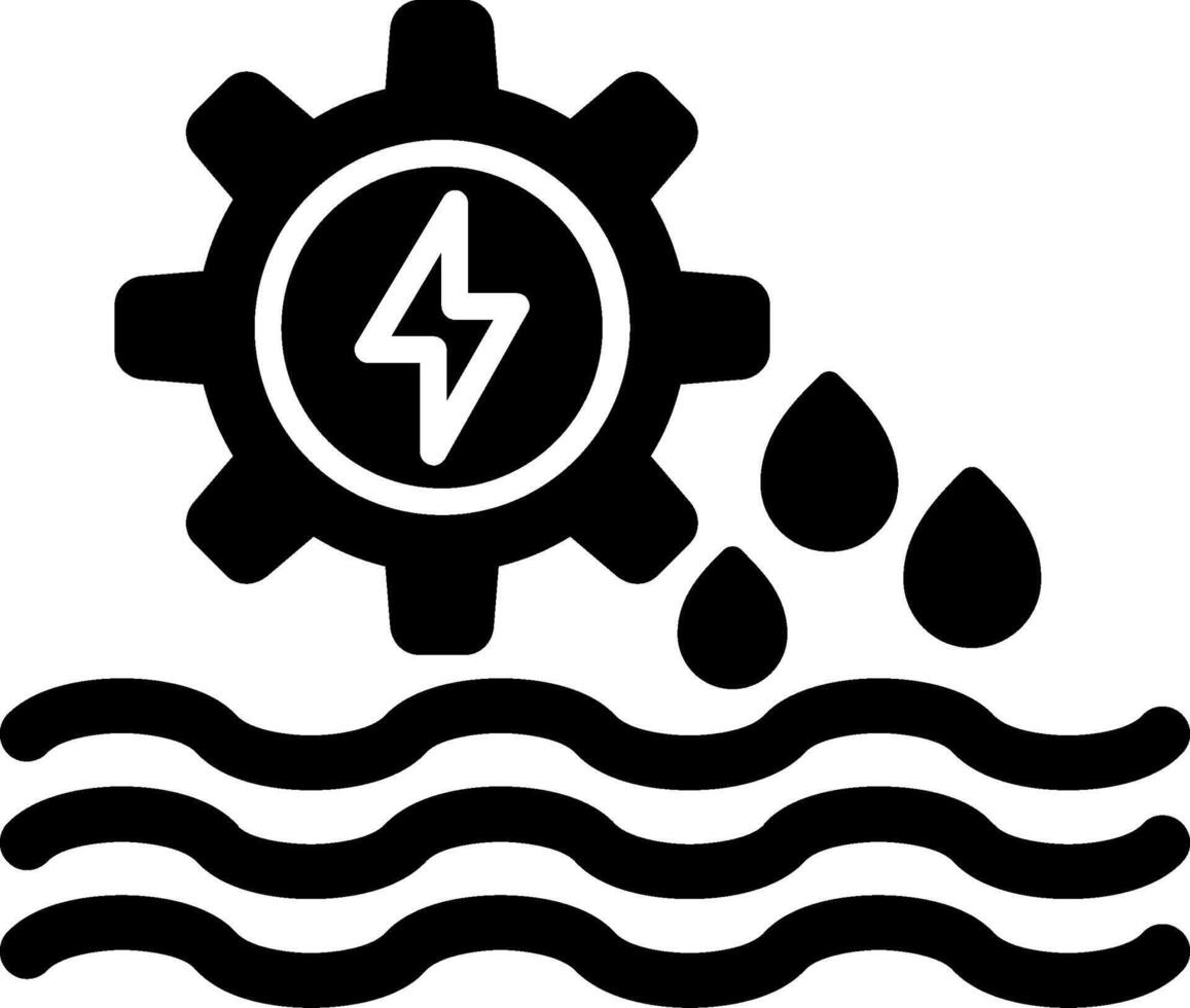 ícone de glifo de energia hidrelétrica vetor