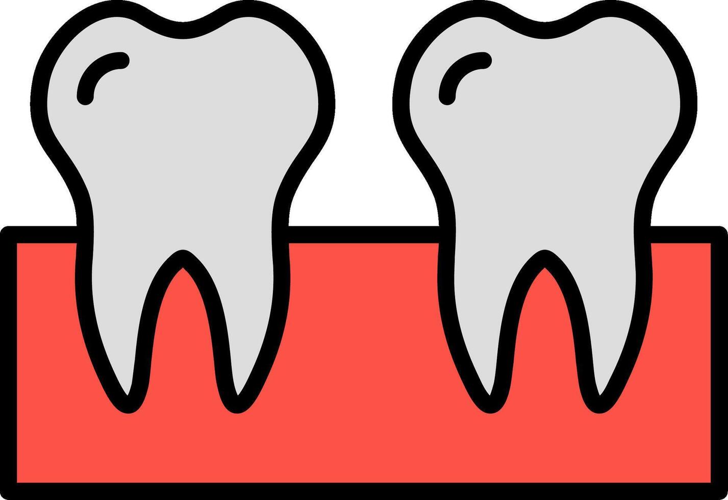 dentes linha preenchidas ícone vetor