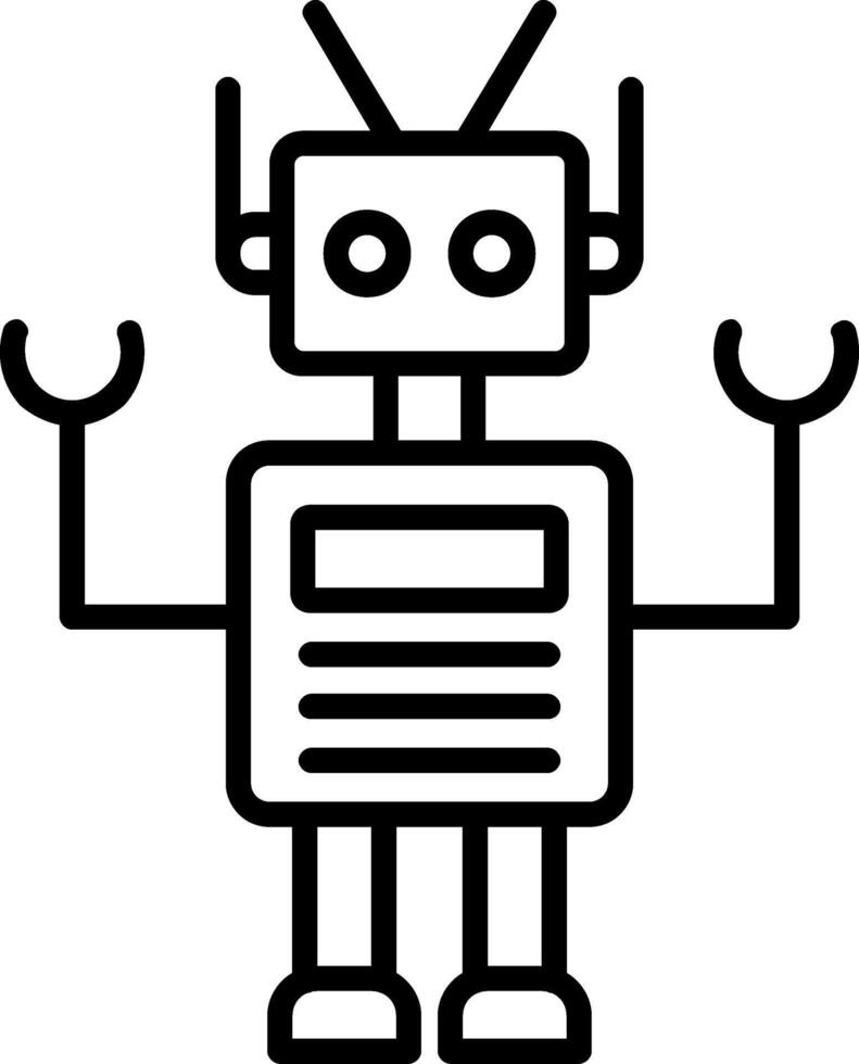 ícone de linha de robô vetor