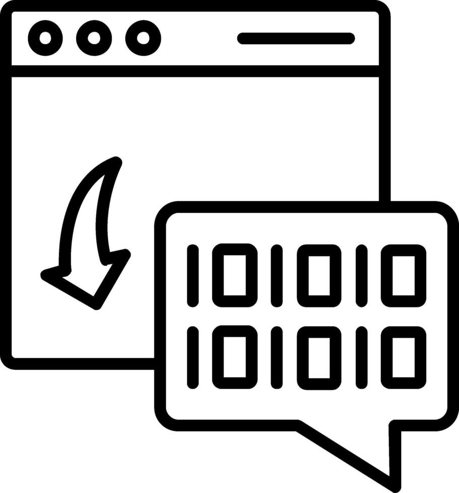 ícone de linha de código binário vetor