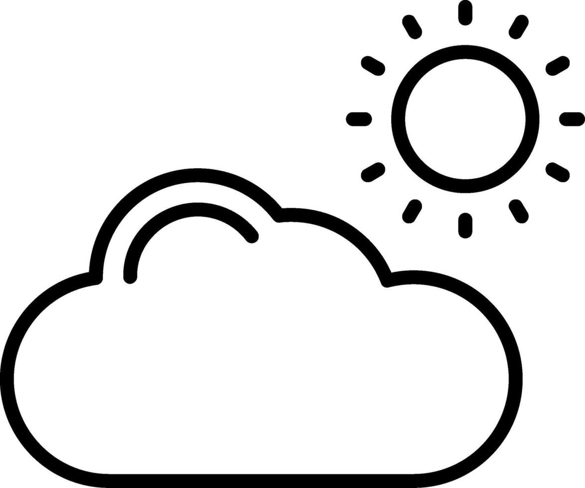 ícone de linha de nuvem vetor