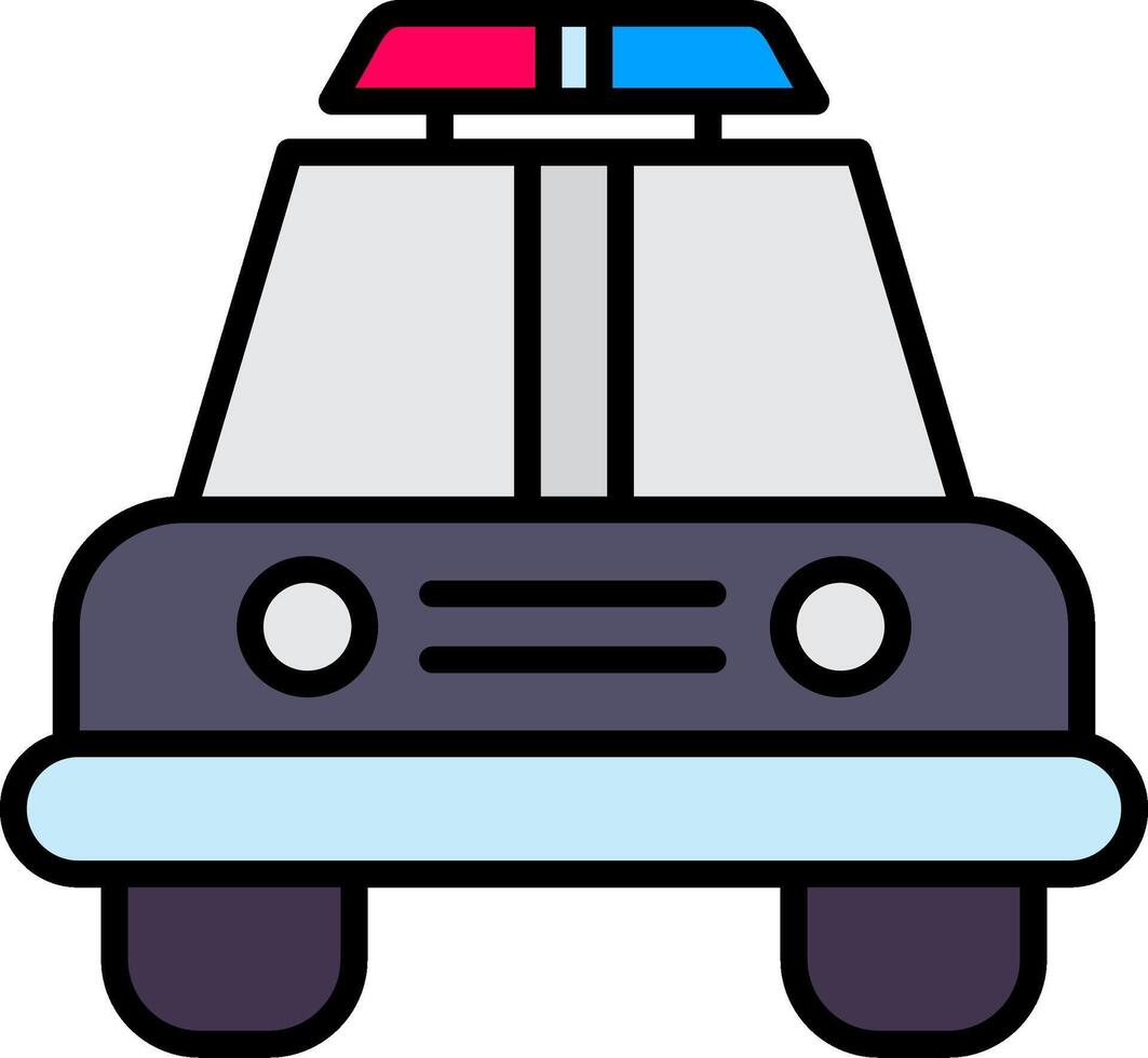 polícia carro linha preenchidas ícone vetor