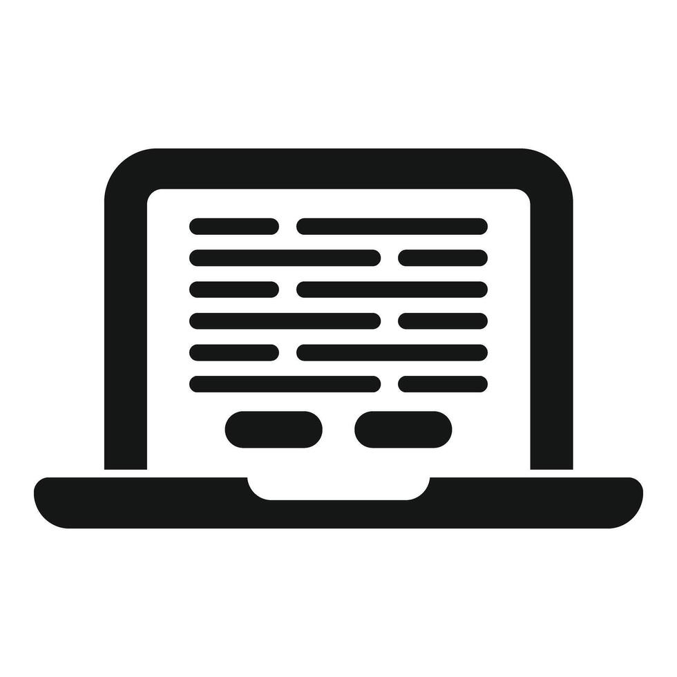 computador portátil lei conectados serviço ícone simples . aviso Legal lendo vetor