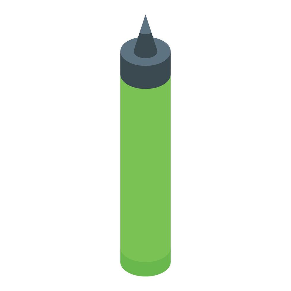 petardo verde tubo ícone isométrico . brilhar elemento vetor