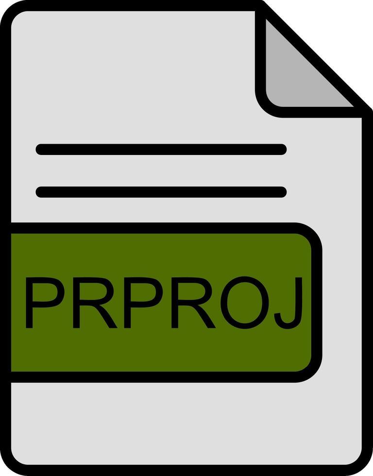 prproj Arquivo formato linha preenchidas ícone vetor