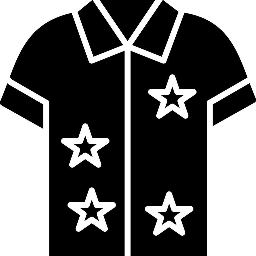 ícone de glifo de camisa havaiana vetor