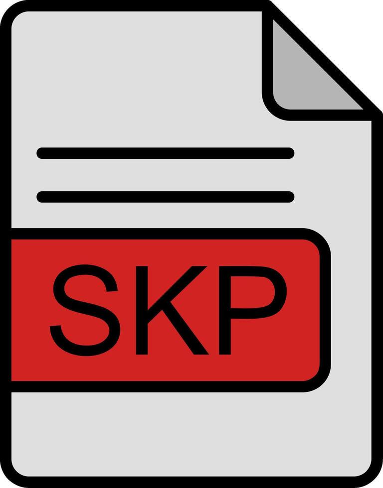 skp Arquivo formato linha preenchidas ícone vetor