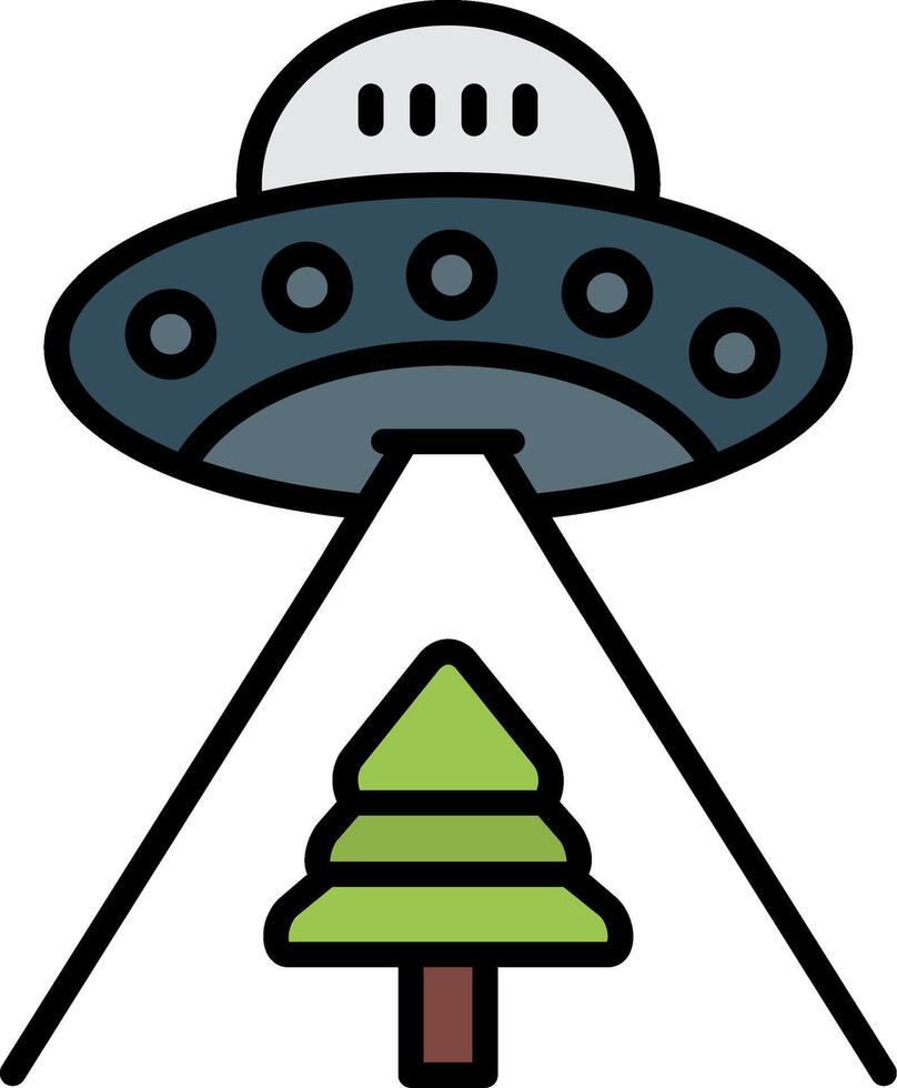 UFO linha preenchidas ícone vetor