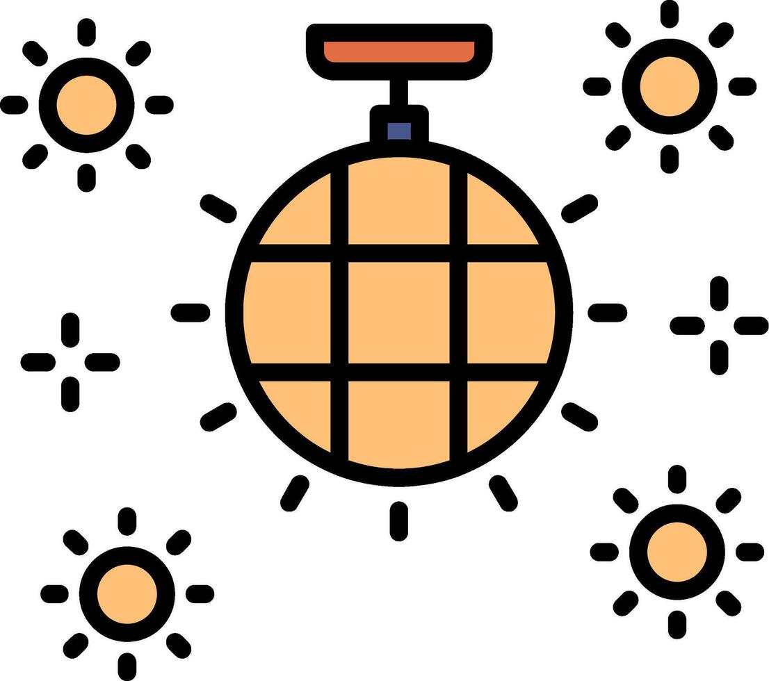 discoteca bola linha preenchidas ícone vetor