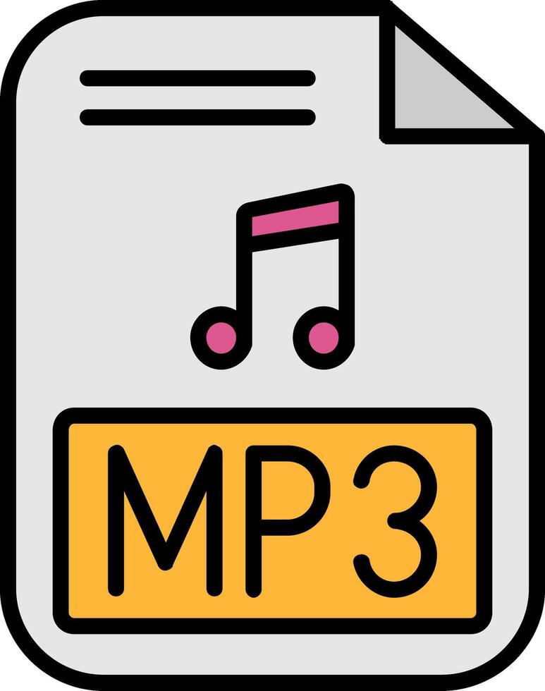 mp3 linha preenchidas ícone vetor