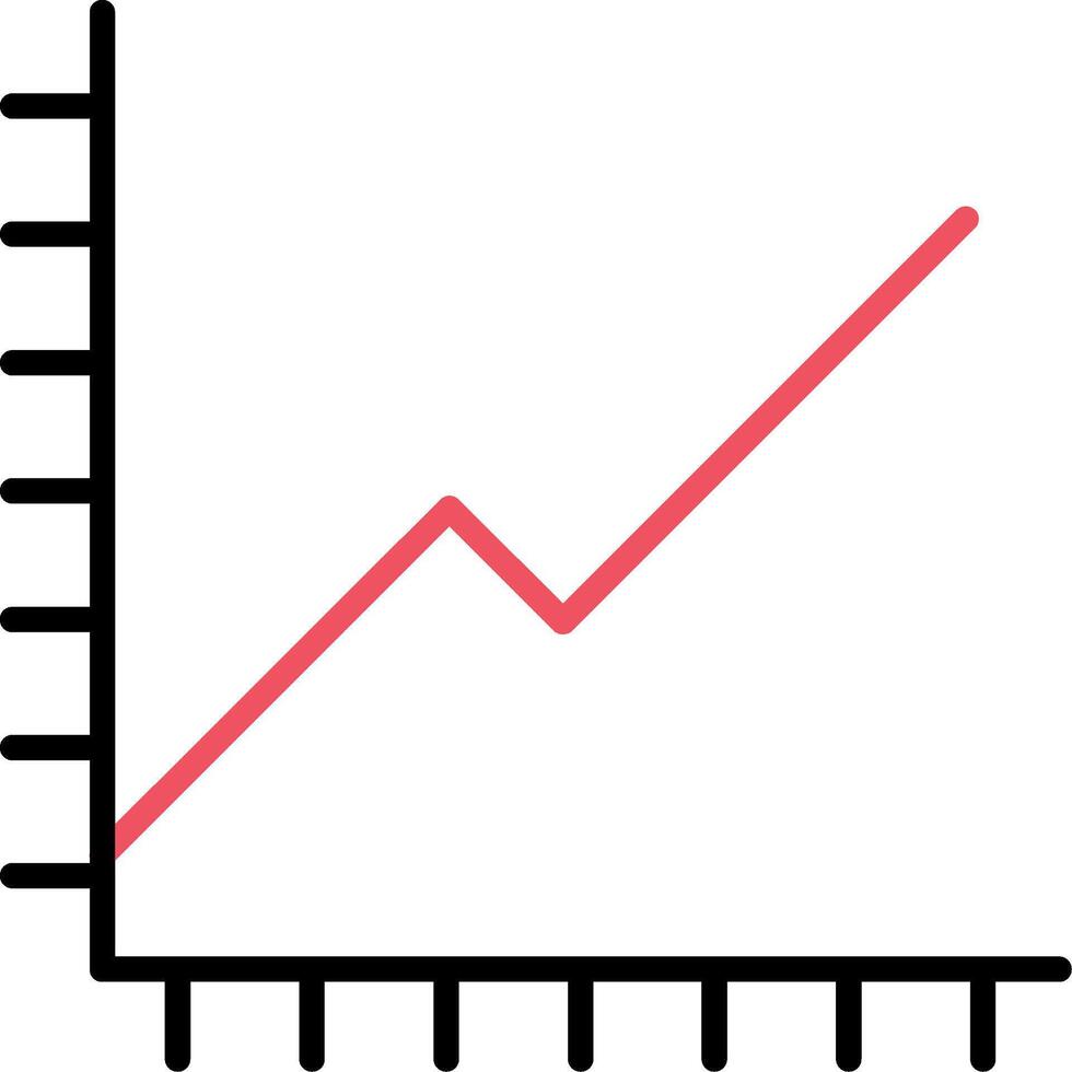 gráfico linha preenchidas ícone vetor