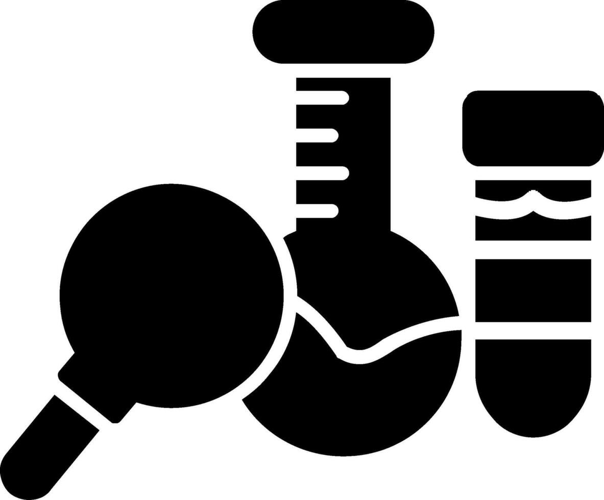 ícone de glifo de análise química vetor