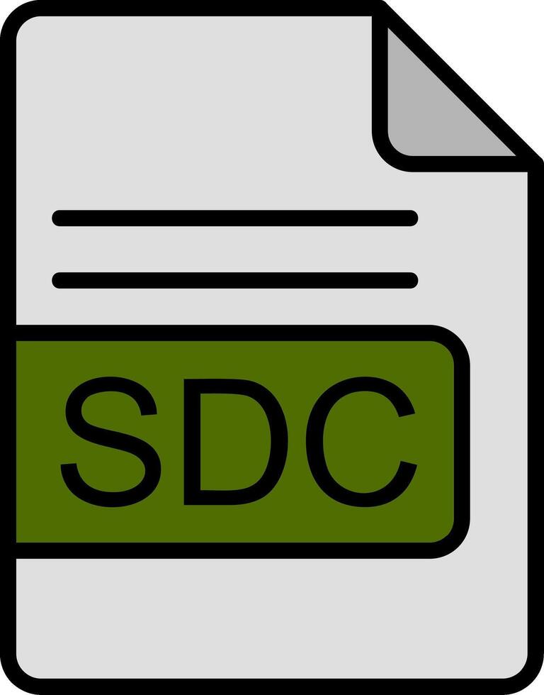 sdc Arquivo formato linha preenchidas ícone vetor