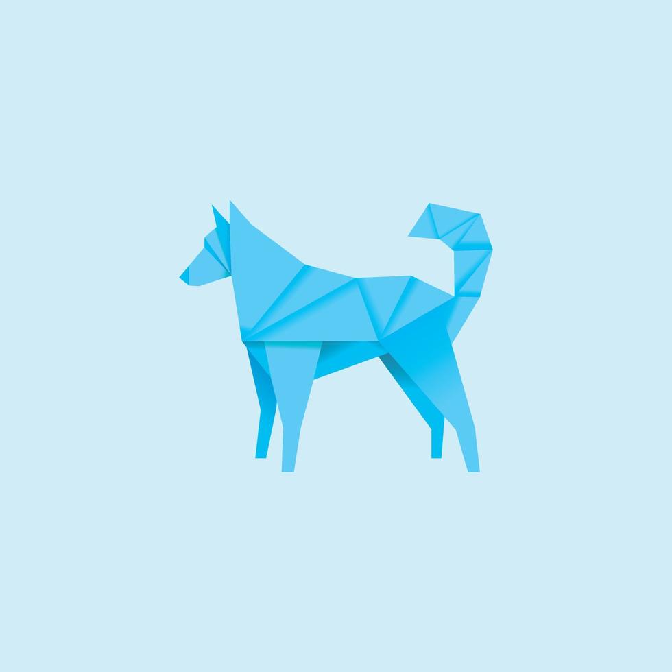 logotipo de origami de cachorro vetor